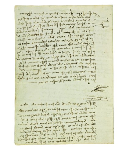 Codex on the Flight of Birds, Folio 9 Verso by Leonardo da Vinci